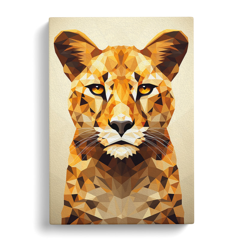 Cheetah Geometric - Wrapped Canvas, 76cm H x 50cm W x 3cm D