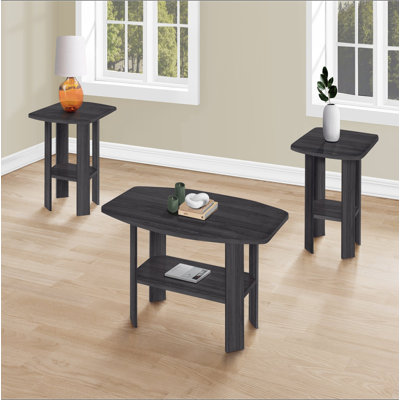 Ensemble de table, ensemble de 3 pièces, café, bout, côté, accent, salon, stratifié, transitionnel