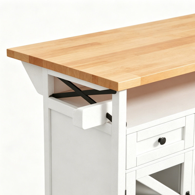 121 cm W Kitchen Island with Wheels