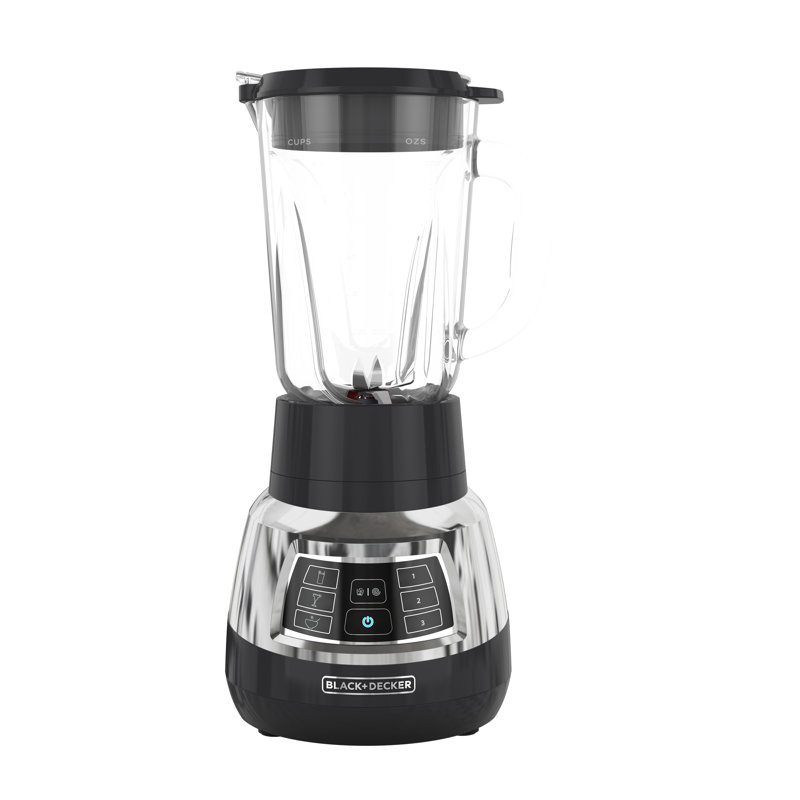 Mélangeur silencieux en acier inoxydable avec gobelet en verre noir + noir BL1400DG-P