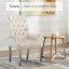Upholstered Tufted Arm Dining Chairs-435674184