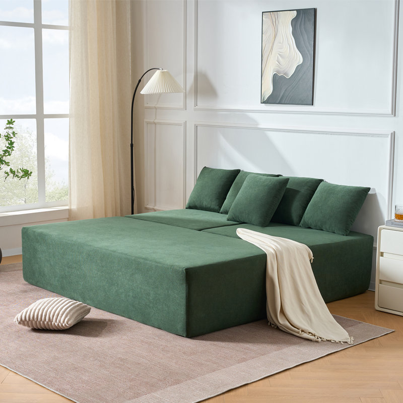 Canapé modulaire 106 po, canapé modulaire convertible en forme de L en nuage avec siège profond et méridienne mobile 106 po