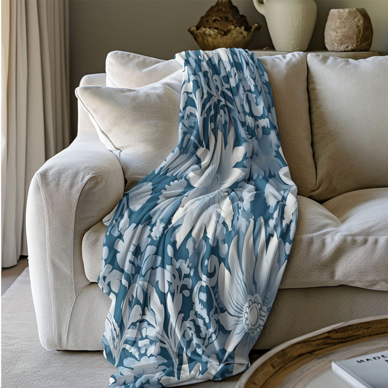 Indigo Grids - 1 pièce Sherpa Premium, Grand lit