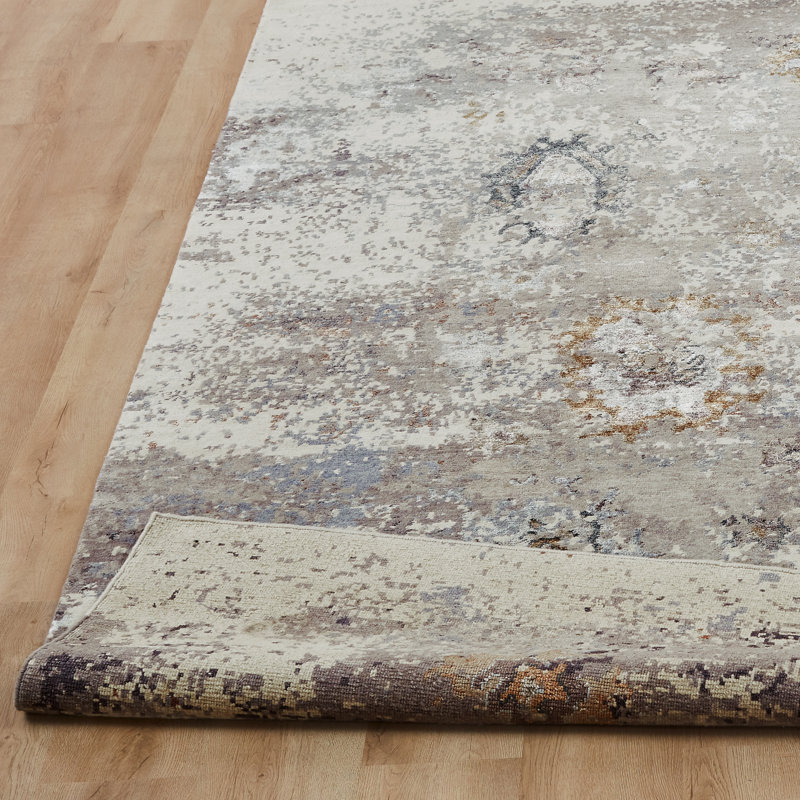 Illusion Weave Hand Knotted Abstract Area Rug, Rectangle 10' x 14'