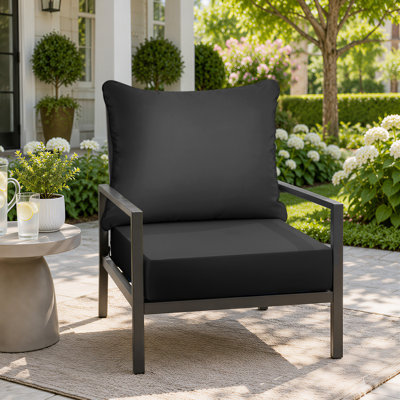 lounge chair cushions 24"X24"X4"，Replacement Cushions for Furniture Backrests，with Removable Cover, Waterproof, UV-Resistant, black