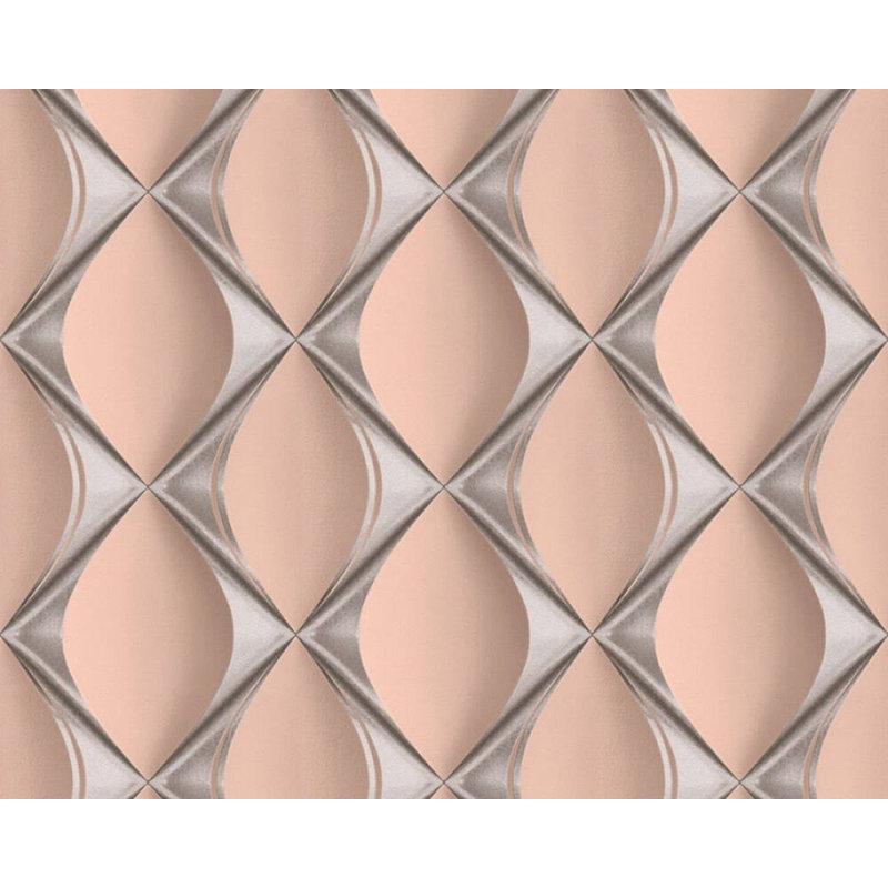 33' L x 21" W Wallpaper Roll, Black/Pink/Silver