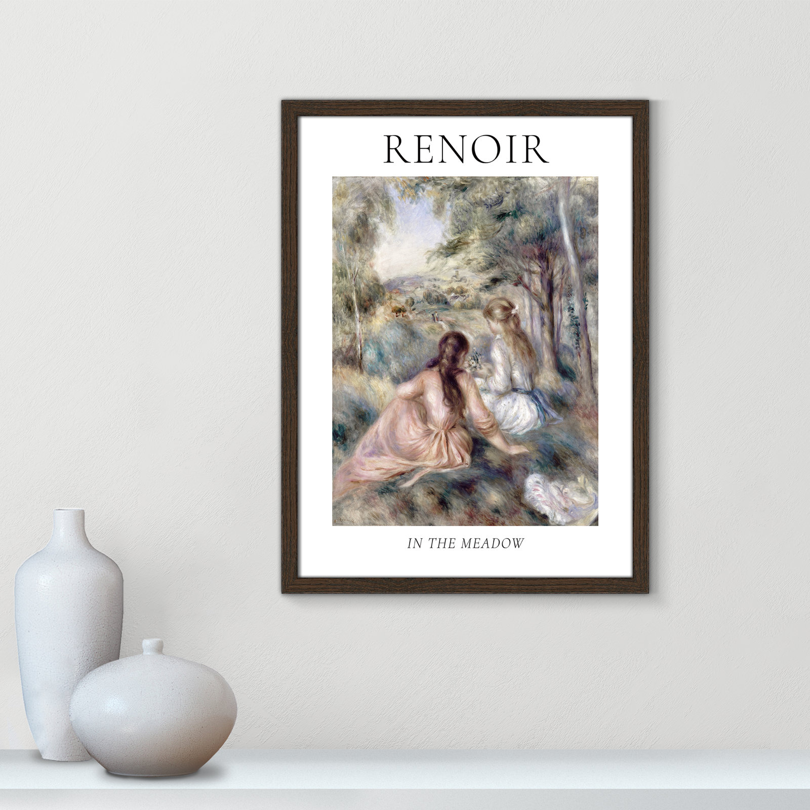 Old Masters Collection "In the Meadow" Print, Walnut Single Picture Frame, No, 23" H x 17" W x 0.75" D