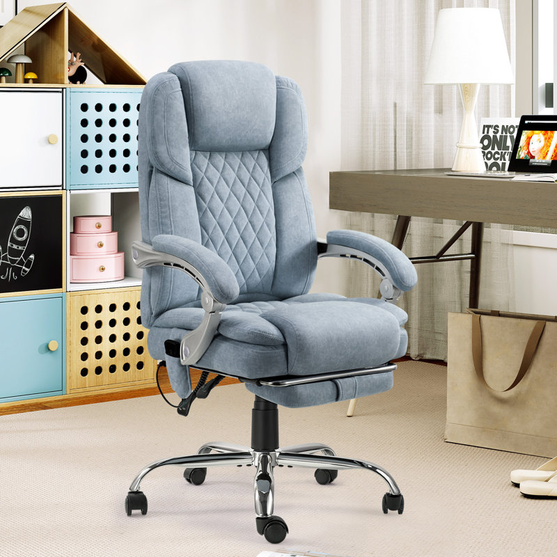 Katrein Ergonomic Heated Massage Executive Chair, Blue