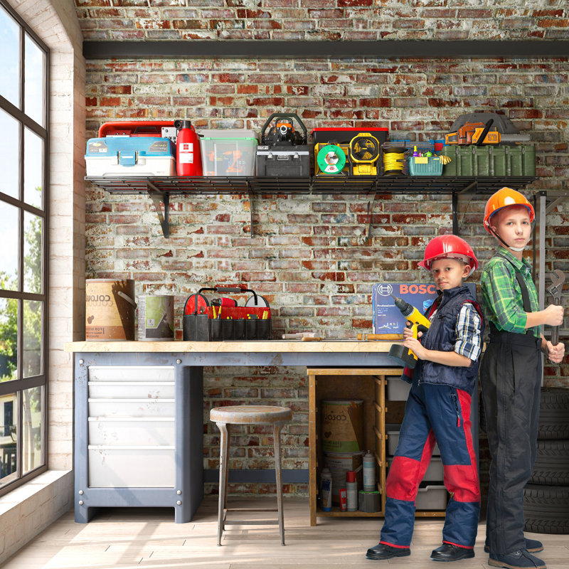 Versatile Heavy-Duty Wall Shelf for Various Spaces, Enhancing Storage Capacity, 12" H x 23.62" W x 35.43" D
