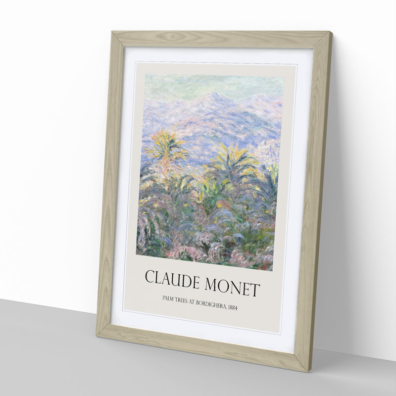 Palm Trees at Bordighera by Claude Monet - Picture Frame Painting, Oak, 36cm H x 27cm W x 2cm D