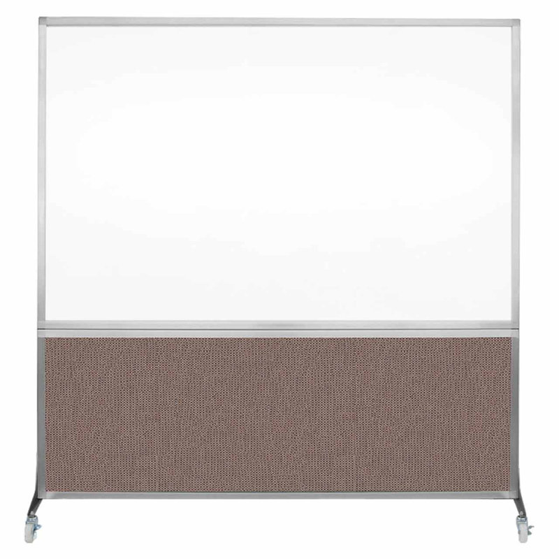 Tableau blanc mobile 6 'de haut DivideWrite, Latte, H 72 po x l 72 po, Argent