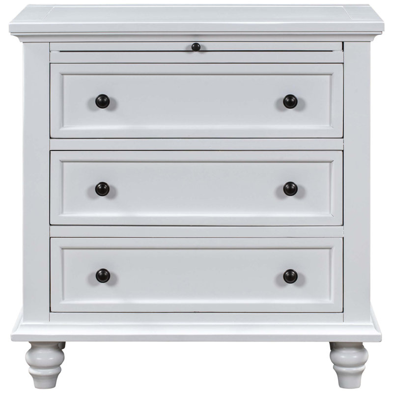 Buffet moderne à 3 tiroirs Charrise, Blanc