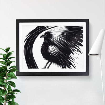 Unique Raven Bird Abstract - Framed Print