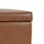 OTTOMAN DE RANGEMENT EN PU orange brun