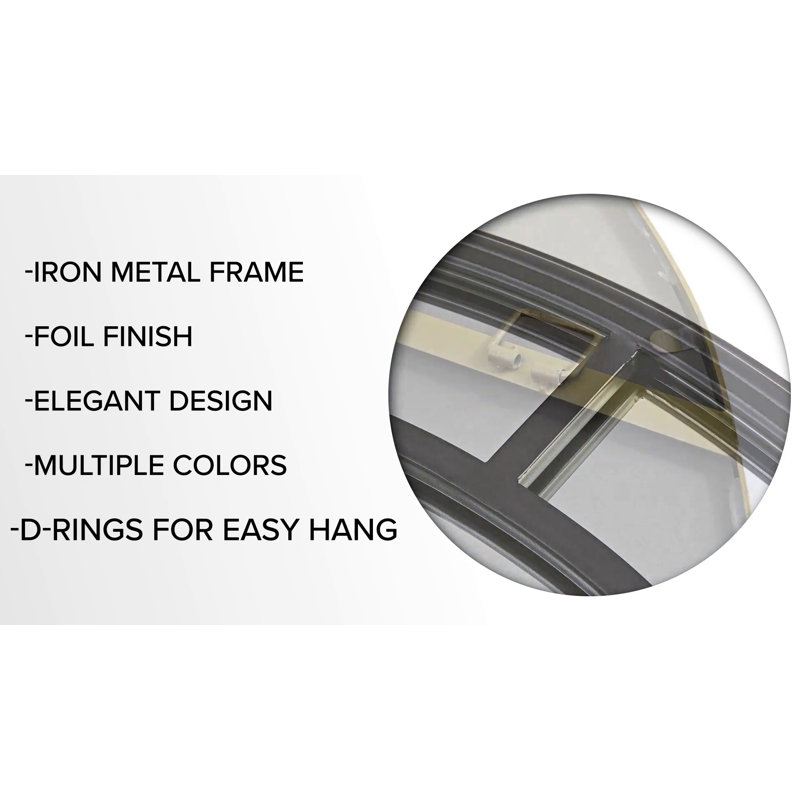 Katonah Round Black Iron Framed Wall Mirror