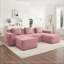 Canapé modulaire à 3 places en forme de U sans os, canapé modulaire Cloud avec assise profonde, canapé modulaire moderne à 3 places avec coussins décoratifs et 2 repose-pieds mobiles-463284461-463284463-463284434