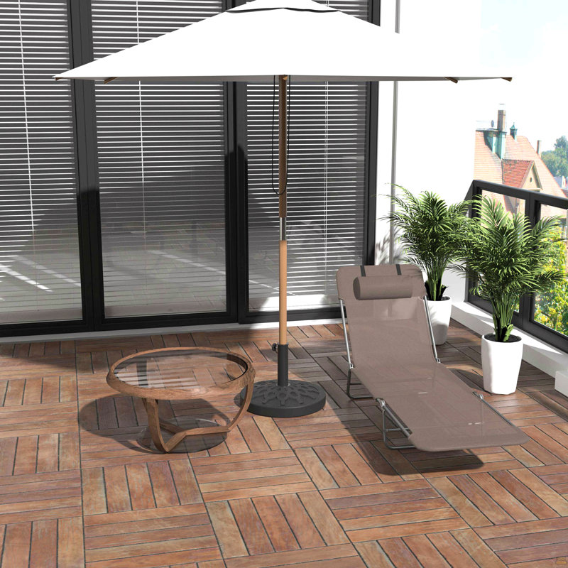 Folding Chaise Lounge Chair, Pool Sun Tanning Chair, Outdoor Lounge Chair, Black, Brown