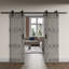 Porte de grange coulissante double en bois de pin avec trousse de quincaillerie Castle Series-60983670-86924724