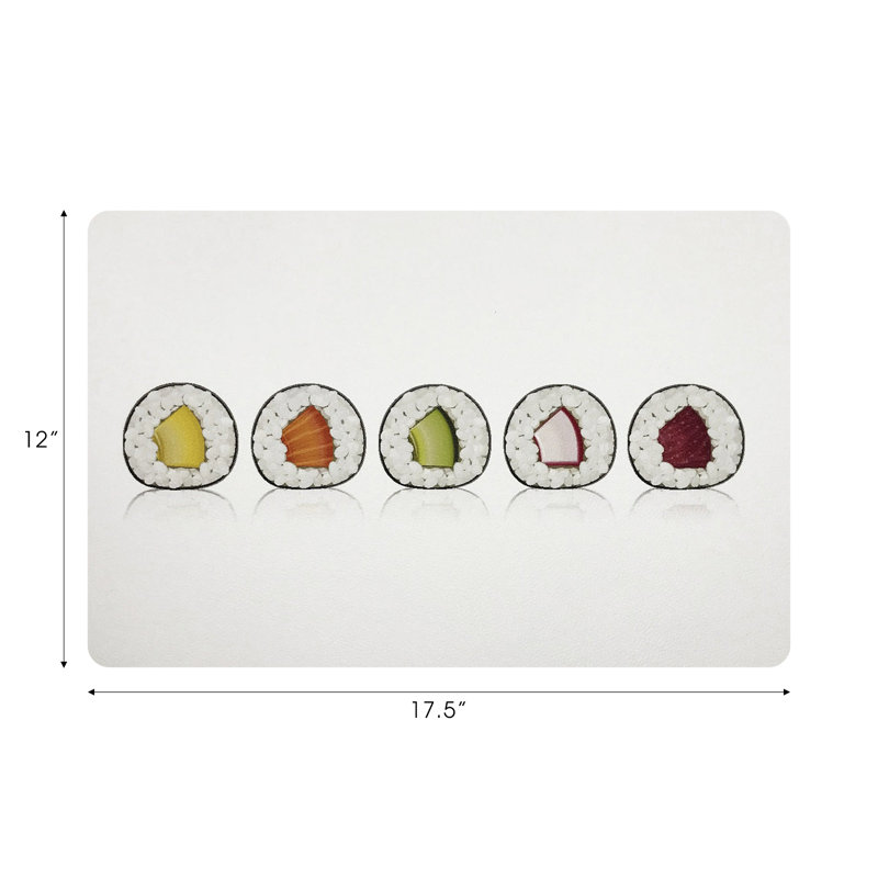 Sushi Roll Pebble 17.5" Vinyl Placemat