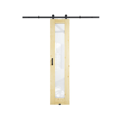 24 po x 80 po 1 surface de dalle de pin en bois brut avec toute la quincaillerie de porte de grange