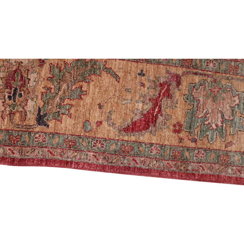 Tapis oriental rouge / beige en laine 9 pi 1 po x 12 pi Oriental