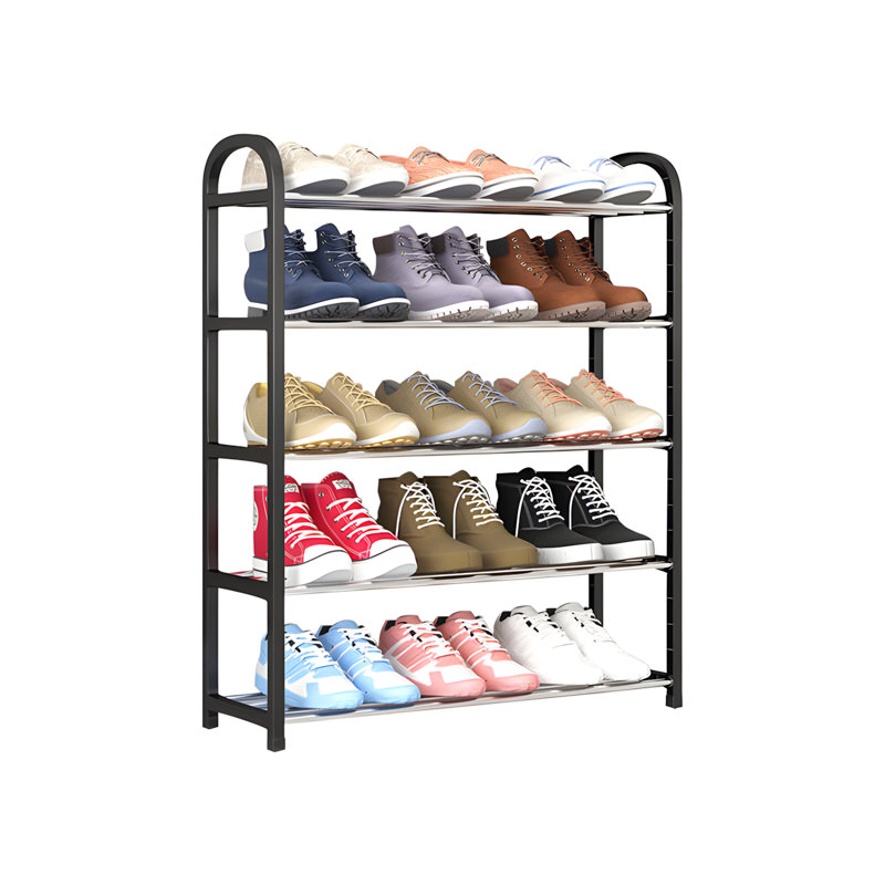 Range-chaussures multifonctionnel à 5 niveaux avec un design peu encombrant pour un vestibule, un dortoir ou un appartement