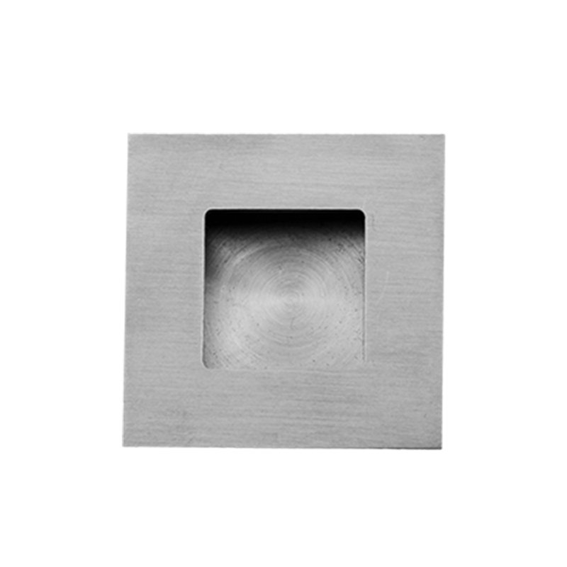 Square Flush Pull Plate, Satin Stainless Steel, 1.57" H x 1.57" W x 1" D