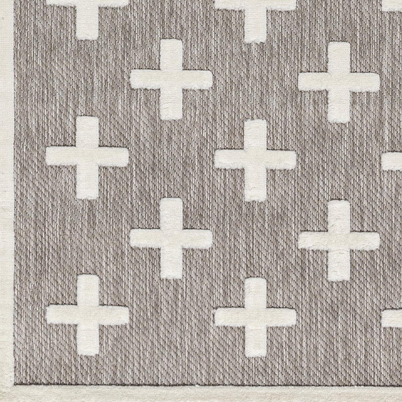 Anga Geometric Indoor / Outdoor Rug, Rectangle 5'3" x 7'