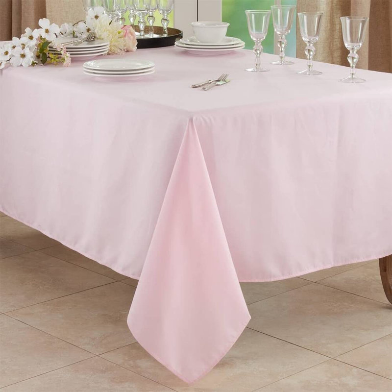 Daisylynn Rectangular Polyester Tablecloth, 120" L x 65" W, Pink