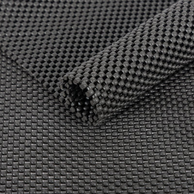 Non-Adhesive Drawer and Shelf Liner for Cupboard, Bathroom Drawers, Breathable, Thick Strong Grip Mat,Black,18"W x 120"L