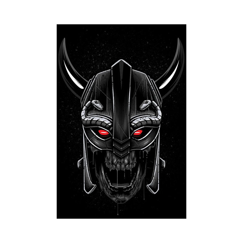 Skull Viking by Alberto Perez - Wrapped Canvas Print, 30.48cm H x 20.32cm W x 1.91cm D