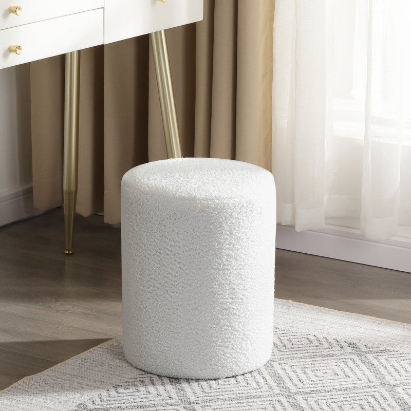 Repose-pieds en tissu avec repose-pieds H 15 po, Blanc