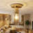 1-Light Semi-Flush Mount Cylinder Glass Shade Light(Gold)-1515491974