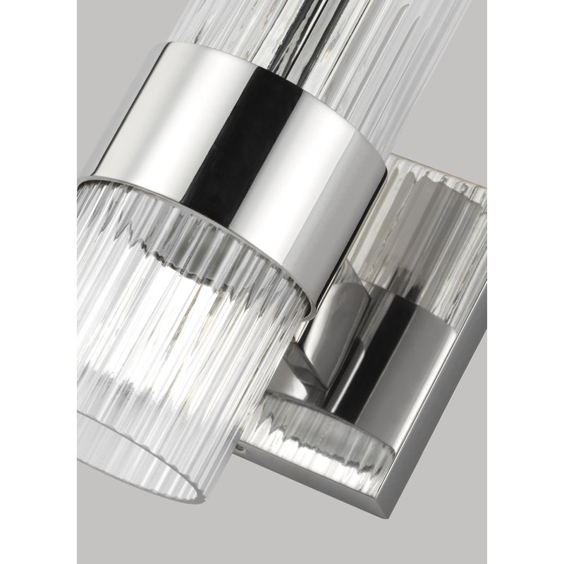 Geneva 12.63" Polished Nickel Vanity Sconce with Clear Glass Shade