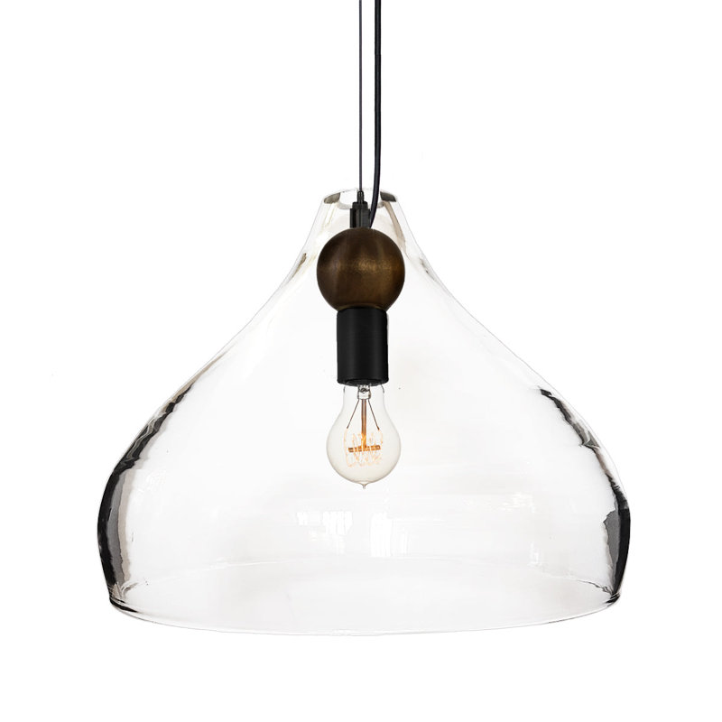 Luminaire suspendu en forme de larme à 1 lumière Earth, Noir mat