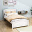 Lit plateforme simple en bois 2 tiroirs avec tête de lit-1251312676
