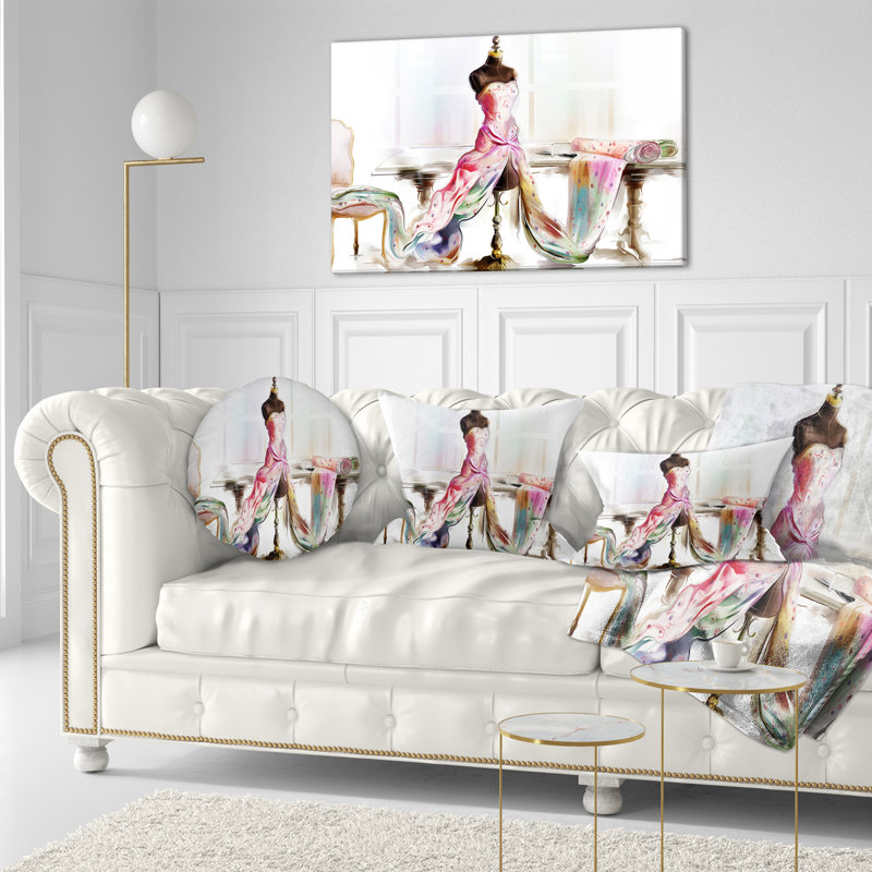 « encollé table mannequin' », peinture rose/blanc, H 12 po x l 46 po x P 1 po, H 36 po x l 46 po x P 1,5 po