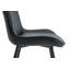 Ensemble de 4 chaises de salle à manger rembourrées en tissu noir Tech avec pieds en métal noir semi-lustré, pieds réglables antidérapants à garniture dorée, dossier haut à coutures verticales (noir, ensemble de 4)-130489176-130489179