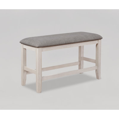 Banc de salle à manger à hauteur de comptoir blanc Fulton