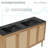 Classe 60" Freestanding Bathroom Vanity in Golden Oak with Black Double Basin Sink Top