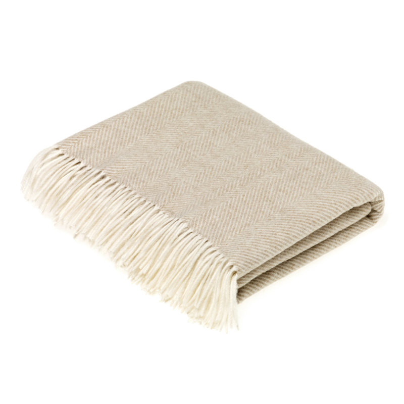  Couverture en laine Merino, Beige
