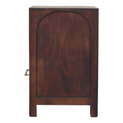 Wood Arched Edge 1 Drawer Bedside