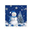 «Blue Christmas Snowman», art mural sur toile sans cadre 16 po x 16 po