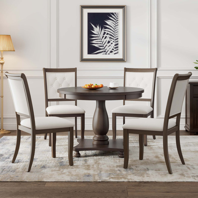 5 - Piece Pedestal Dining Set, Espresso