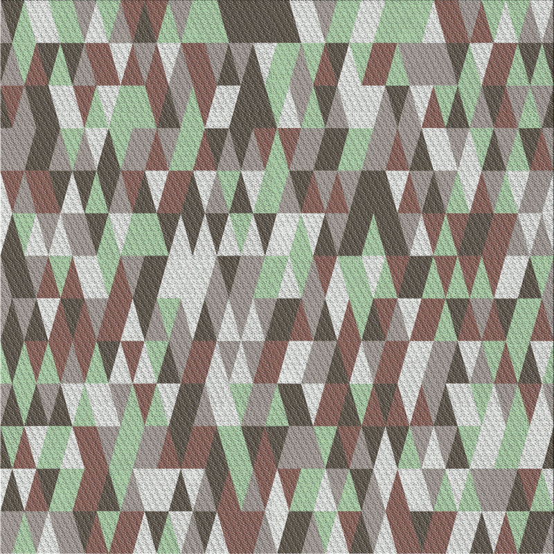 Tapis brun/vert tissé à la machine, Carré 5 pi