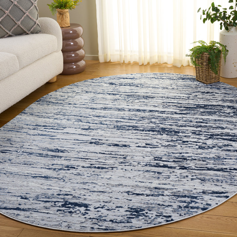 Greely Machine Woven Abstract Area Rug, Oval 6' x 8'