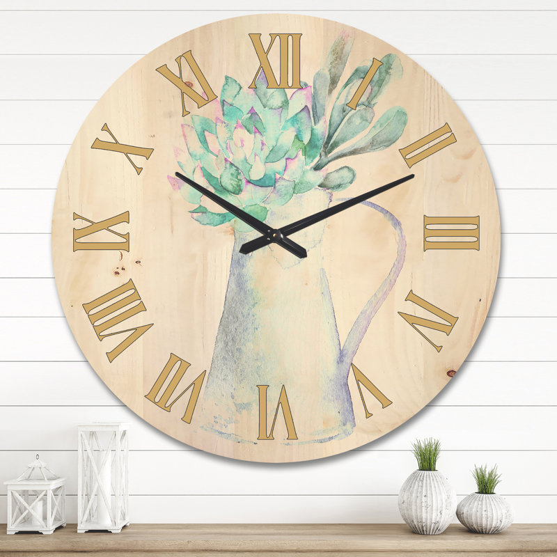 Horloge murale Succulent Home, Très grand