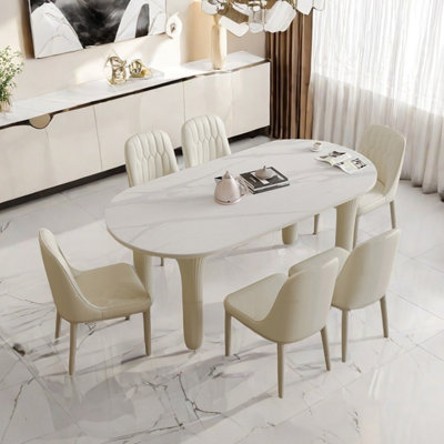 Creative oval dining table set