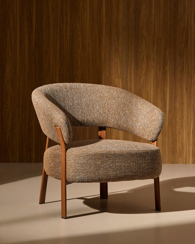 Fabric Upholstered Armchair, Brown