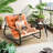 Ebern Designs Patio Outdoor Lounge Chair, Oversized Comfy Sling Recliner Chair, With Support 500Lbs Extra Thick Puffy Cushion, Modern Outside Furniture For Backyard, Garden, Porch, Poolside,Orange-571272368